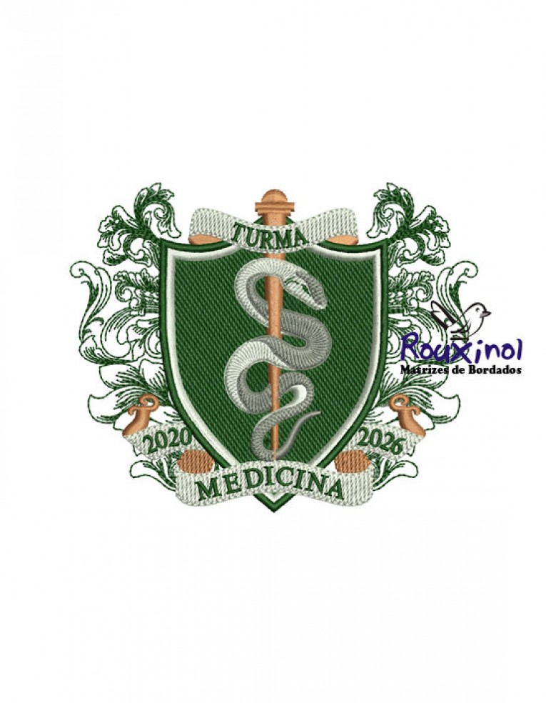 Matriz De Bordados Simbolo Profiss O Bras O De Medicina Rouxinol